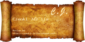 Czenki Júlia névjegykártya